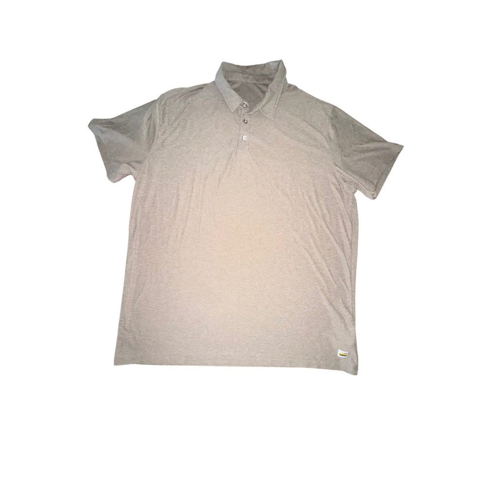 Vuori Strato Tech Polo Mens XL Tan Heather Short Sleeve Performance Shirt V188